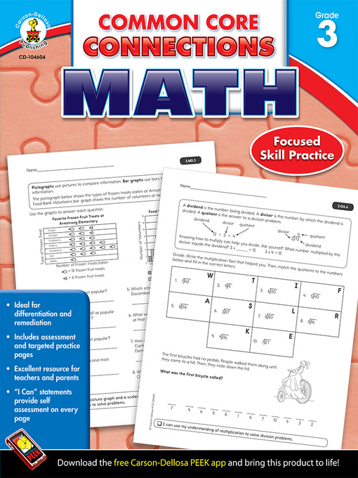 Title details for Common Core Connections Math, Grade 3 by Carson Dellosa Education - Available